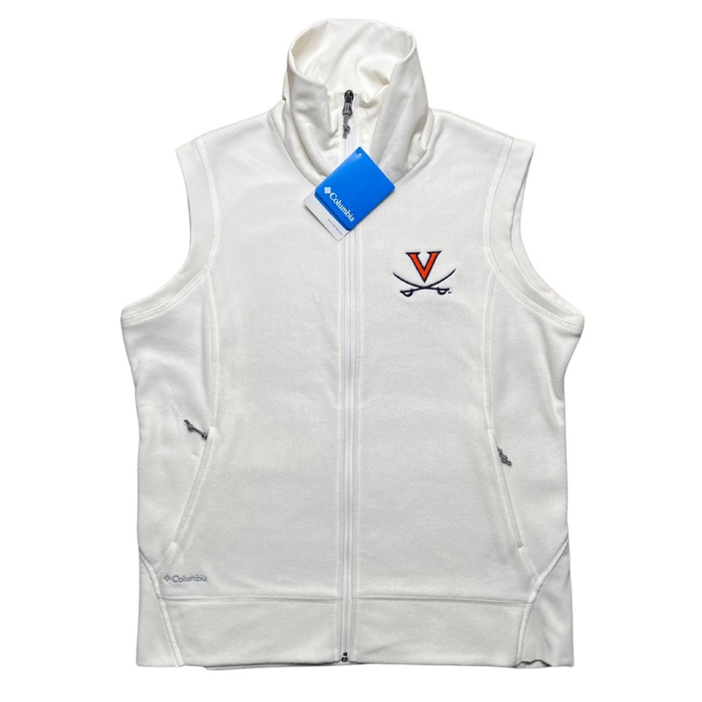 Columbia Fleece Vest Womens XL UVA University of Virginia Cavaliers Zip Sporty